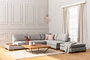Atelier Del Sofa Tulip Corner Right con Puf - Gris claro